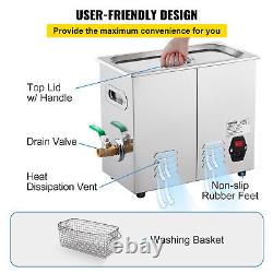 VEVOR UltrasonicCleaner Jewelry Cleaning Machine with Digital Timer and Heater 6L