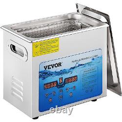 VEVOR UltrasonicCleaner Jewelry Cleaning Machine with Digital Timer and Heater 6L